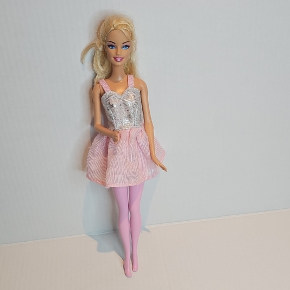 Barbie Doll with Pink and Silver Dress - Picture 1 of 5